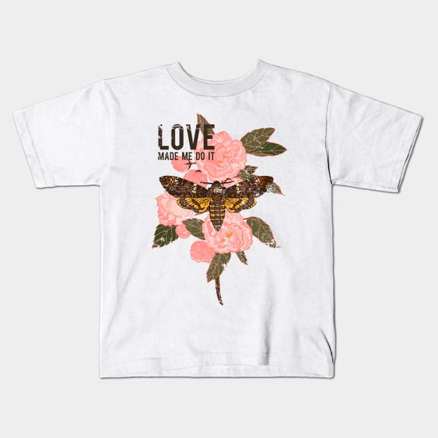 Butterfly on the rose Kids T-Shirt by inkExtreme